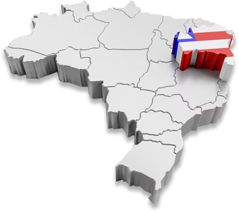 Mapa do Brasil com destaque no estado da Bahia Mapa do Brasil com destaque no estado da Bahia